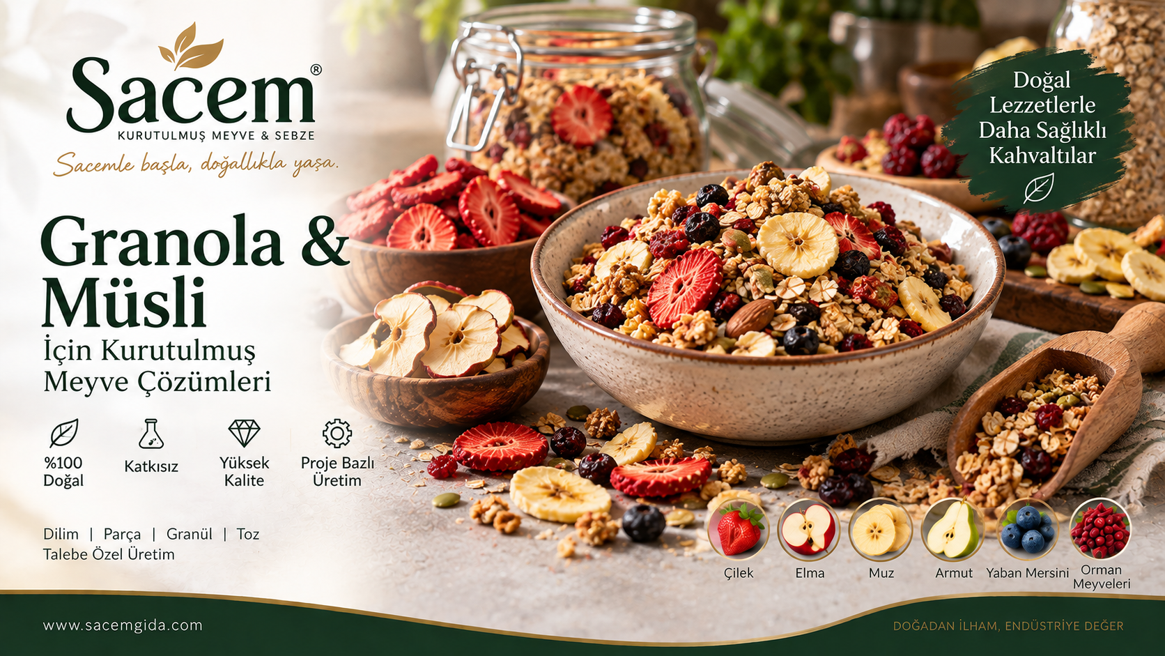 Sacem Gıda granola ve müsli için kurutulmuş meyve çözümleri